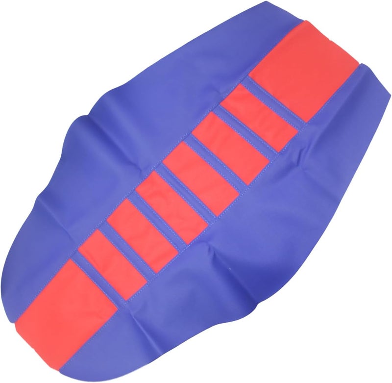 Adsspro Universal Motorcycle Seat Cover Non-Slip Suitable Rubber Striped Seat Covers Soft for YZ125 YZ250 YZ450F WR250F WR450F TTR230 YZ TTR WR 125 250 Dirt Pit Bike Motocross Off Road Motorbike (Blue+Red) - Image 1